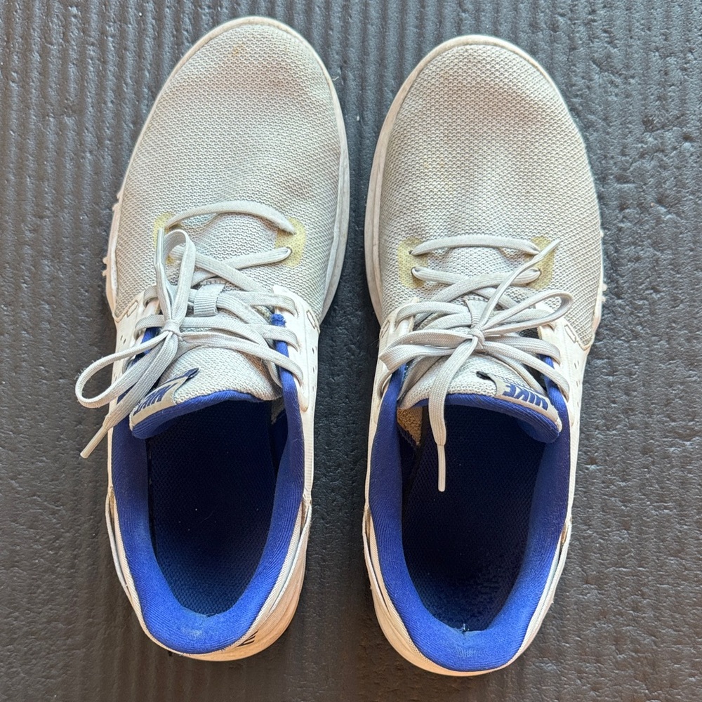 Nike White and Blue Men's Athletic Shoes